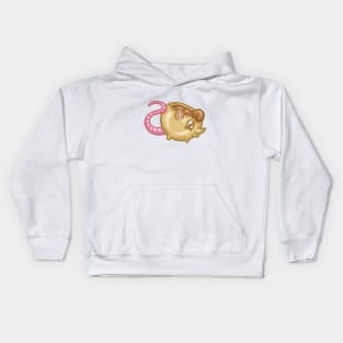 Cute Baby Rat Coffee Cup Cartoon Illustration Kids Hoodie